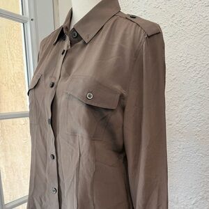 Banana Republic Taupe Casual Button-Down Shirt